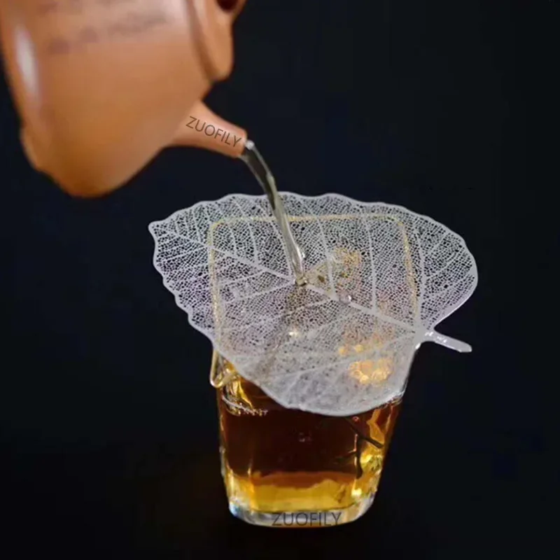 Hollow Out Kung Fu Tea Strainer Stainless Steel Bodhi Leaf Shape Tea Infuser Perfect Gift for Tea Enthusiasts Teaware Gadgets