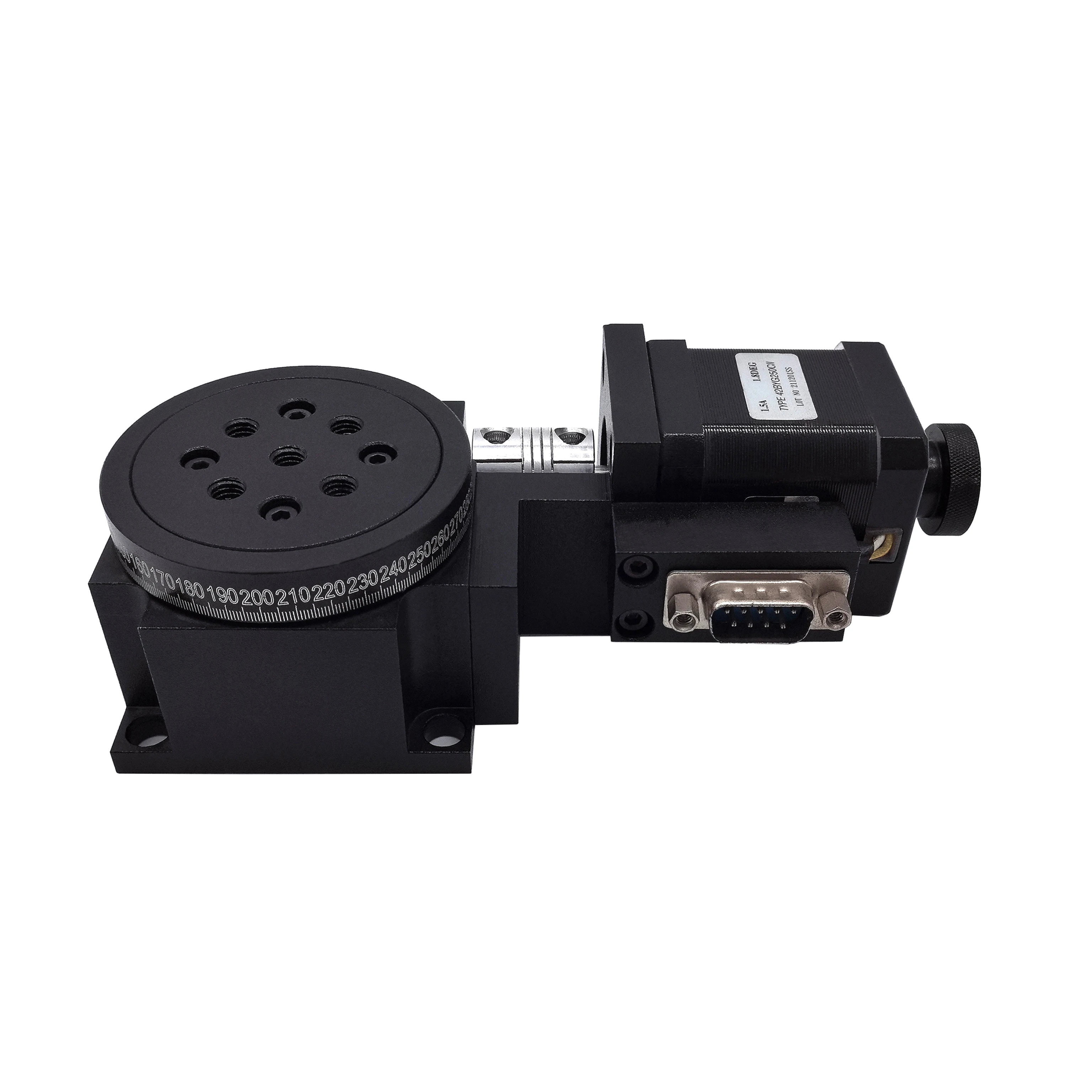 LDTDH - 60WS Prototype stepper motors and DB interface High precision worm gear bearings Motorized Rotary Stages