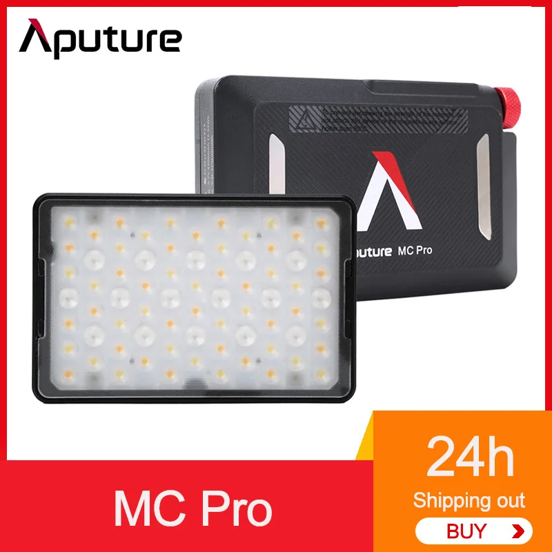 Aputure MC Pro 5w RGBww Mini Pocket Light 2000K-10000K Built-in 9 Lighting Effect IP65 CRI 96+ for Video Living Streaming Studio