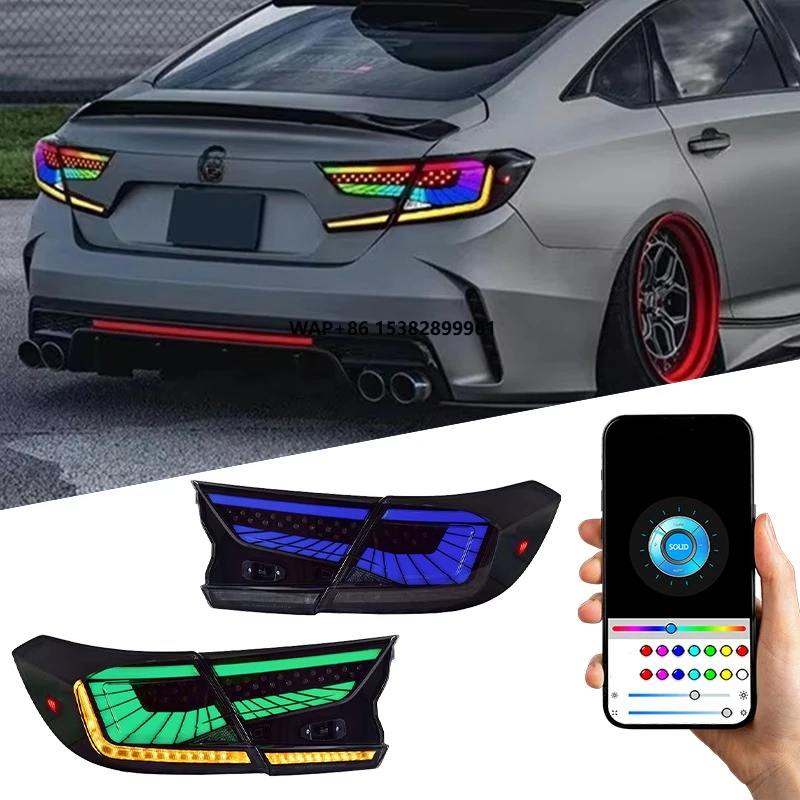 

YU GUANG для Honda 10-го поколения Accord, аксессуары 2018-2021, задний фонарь с прозрачными светодиодными задними фонарями, новый сорт, задний фонарь RGB