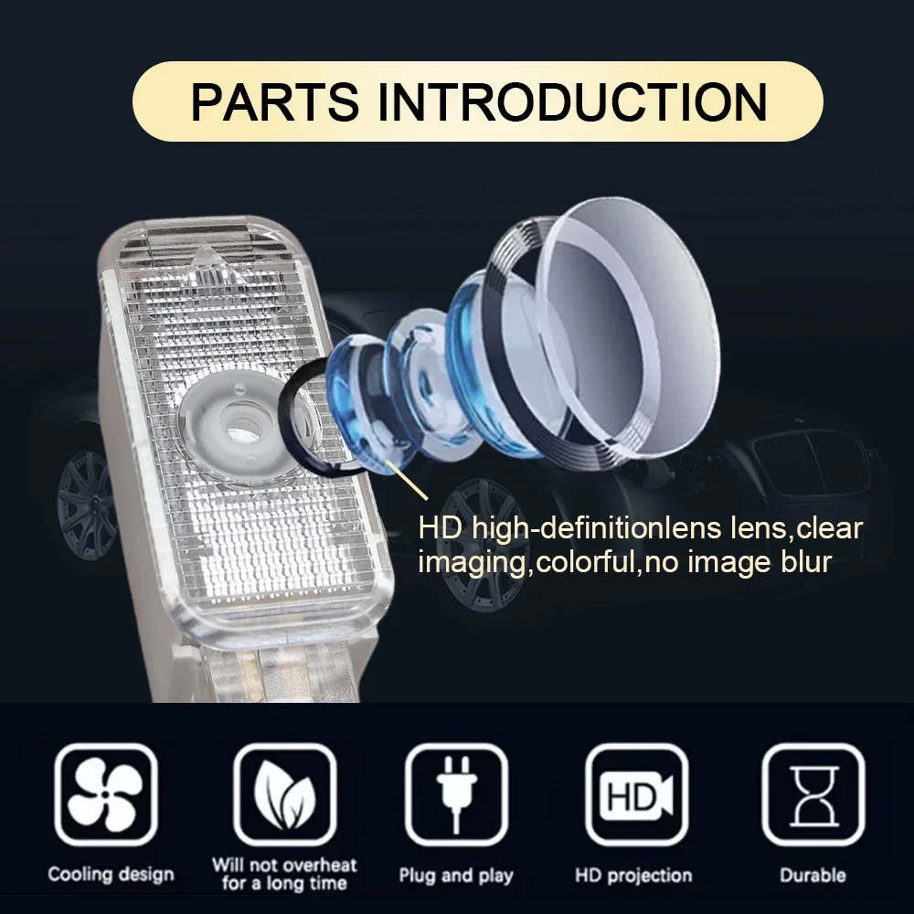 سيارة HD العارض مصباح LED السيارات الباب ترحيب ضوء لأودي A4 A3 8 فولت 8P 8L A6 C5 C6 C7 A5 A7 Q3 Q5 Q7 S3 S4 S6 Sline OEM ضوء