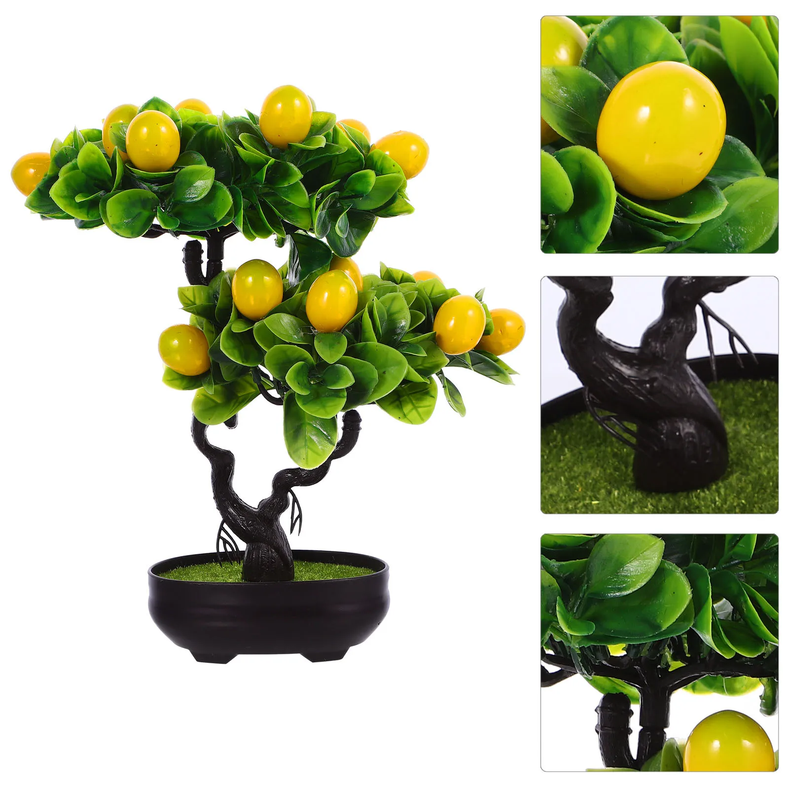 

Faux Lemon Artificial Fruit Tree Potted Plant Lightweight Home Office Cafe Decoration Bonsai Faux Fruit Tree