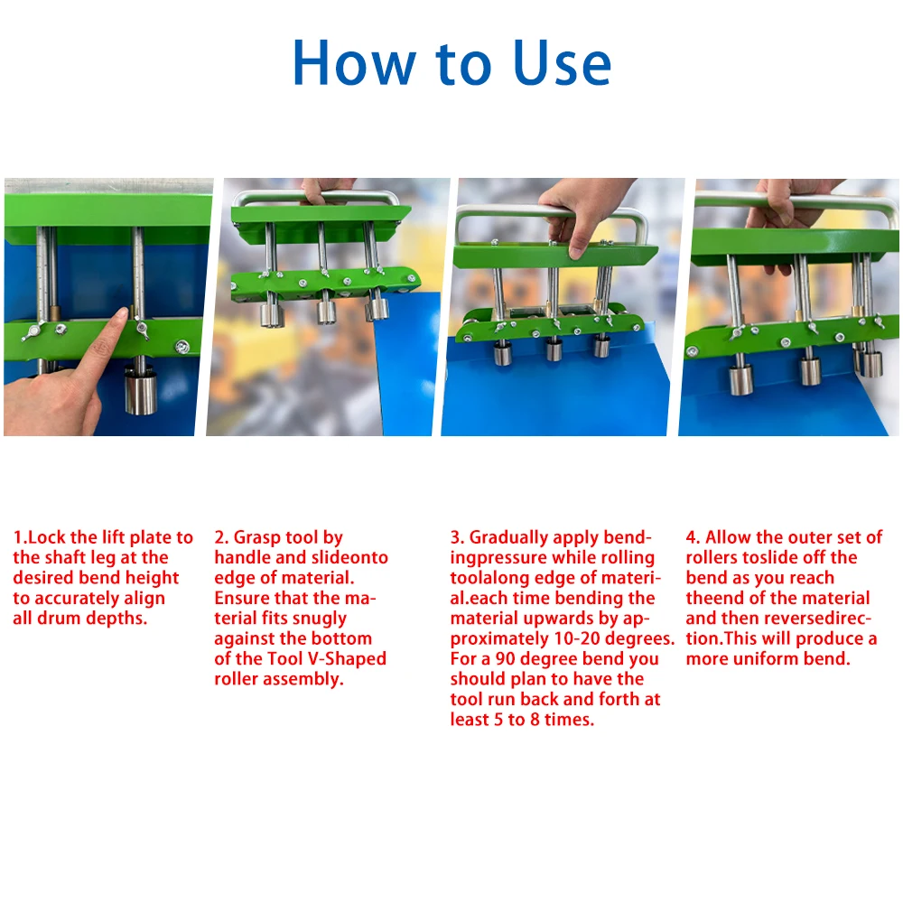 Lightweight Version Hand Sheet Metal Bender for Making Folding Edges and Rain Diverter for Various Metal Roofs