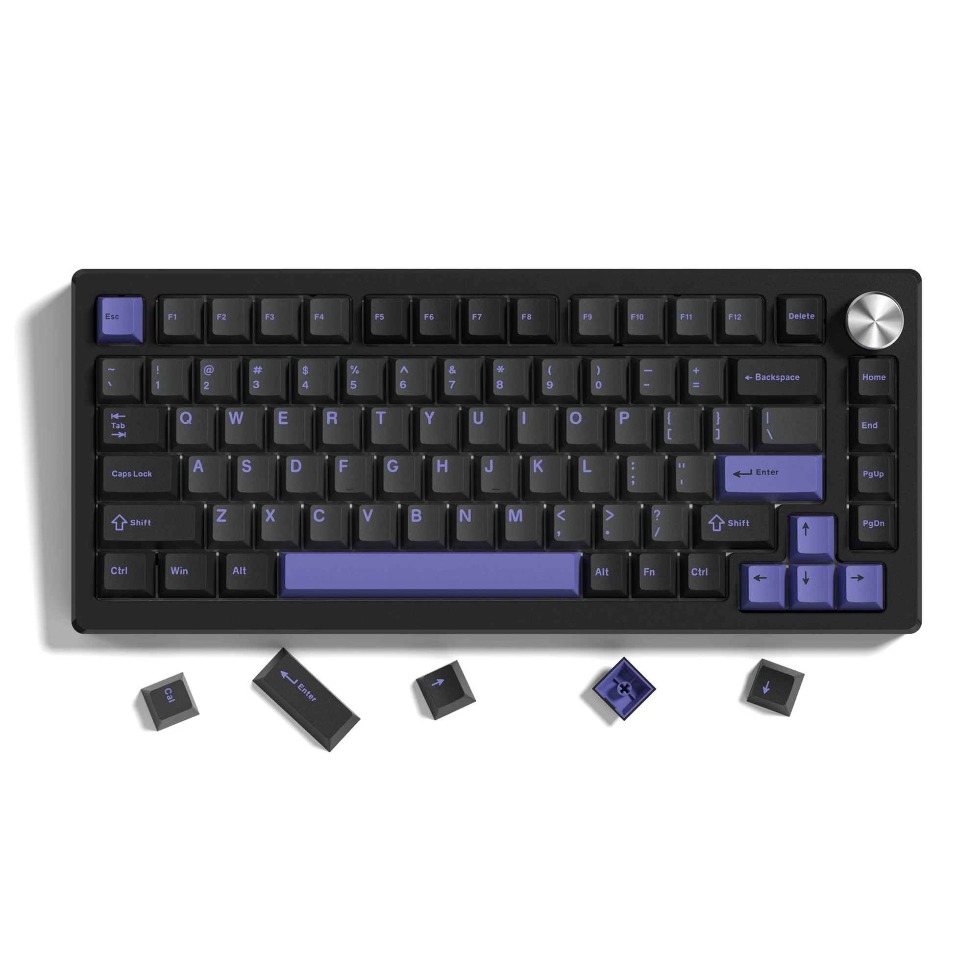 Custom Black Purple Keyboard Keycap Double Shot PBT Keycap 130 Keys Cherry Profile for Cherry Gateron MX Switches Gamer Keyboard