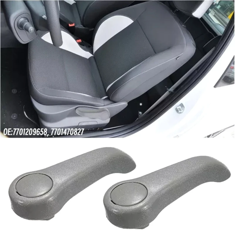 1 Pair Grey Seat Recliner Adjustment Lever Pull Handle For Renault Clio MK2 Twingo MK1 1998-2007 7701470827