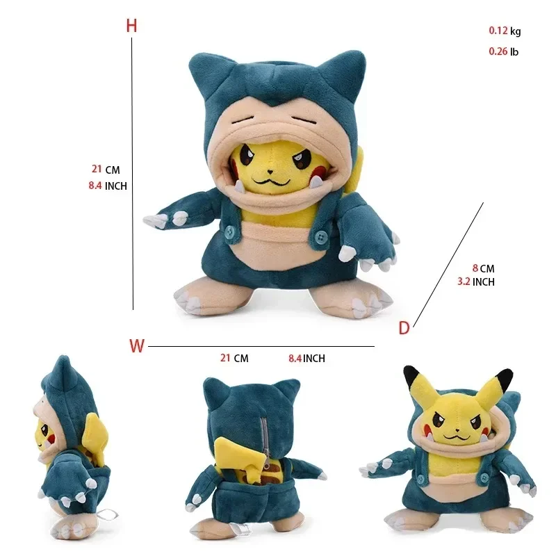 Cosplay Pikachu Pokemon Pluche Eevee Charizard Snorlax Garchomp Tyranitar Hydreigon Ampharos Gevulde Pop Speelgoed Voor Kid Miniso Gift