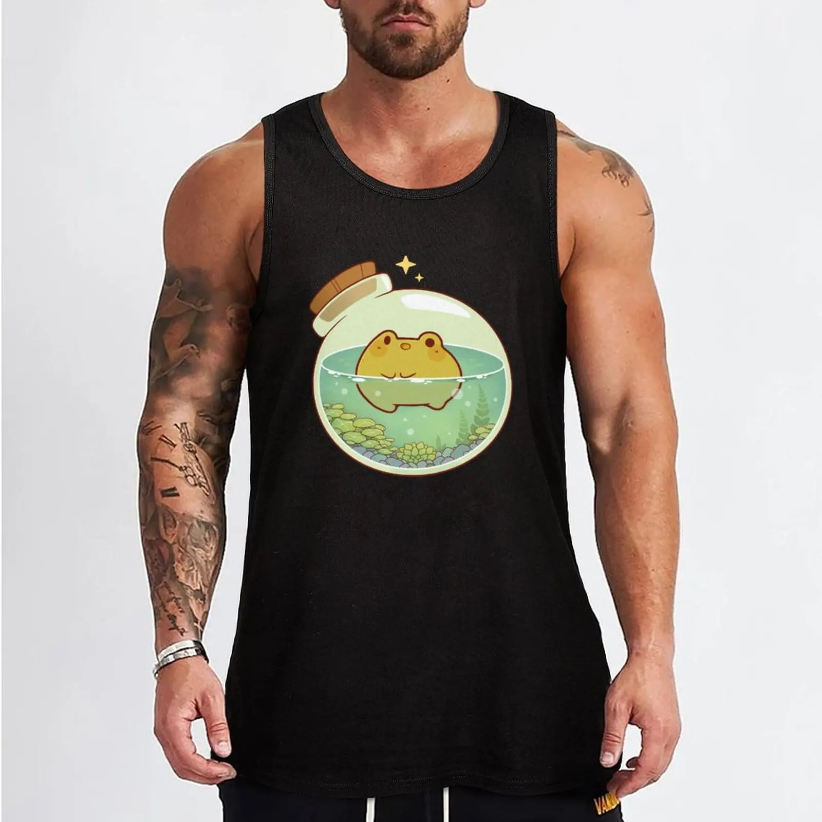 Round frog potion Tank Top Men's gym basketball clothing vests for men men clothes