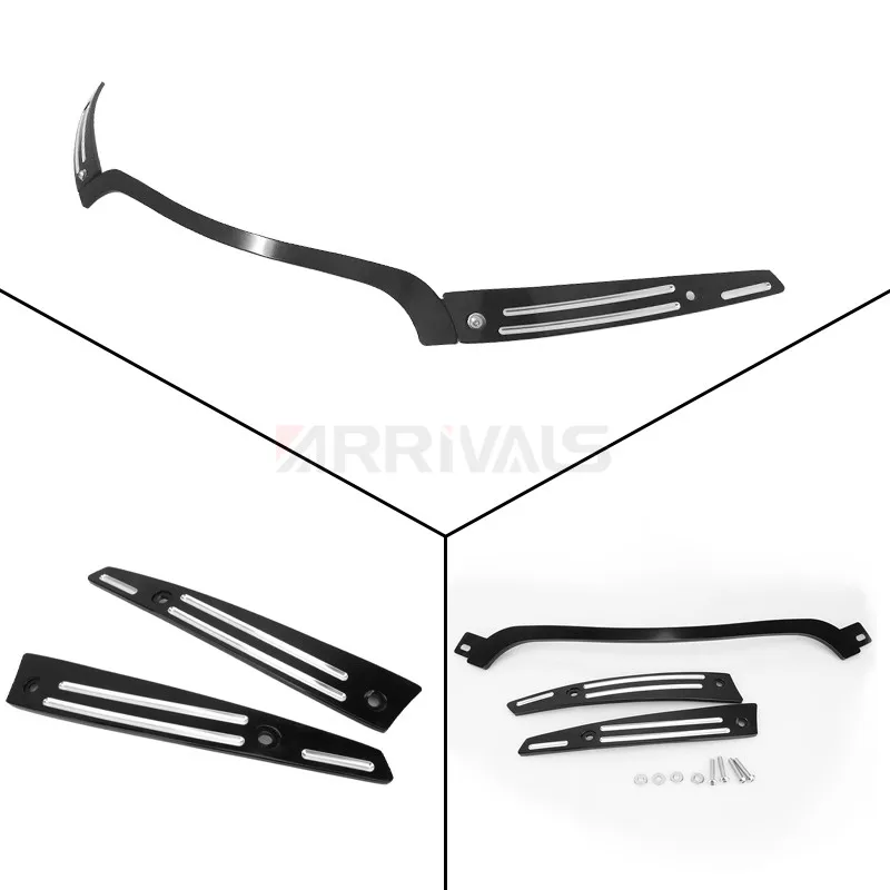 

Motorcycle CNC Split Windshield Side Trim For Harley Touring Road Glide FLTR 2015-2020 19 18 17 16 Black