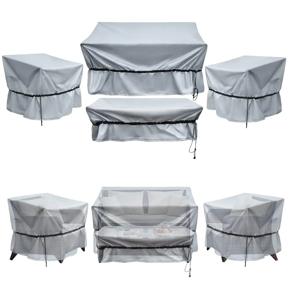 

Outdoor Furniture Covers Waterproof, 4-Piece Patio Furniture Covers Outdoor Furniture Covers For Winter Lud Ourdoor Sofa Cover,