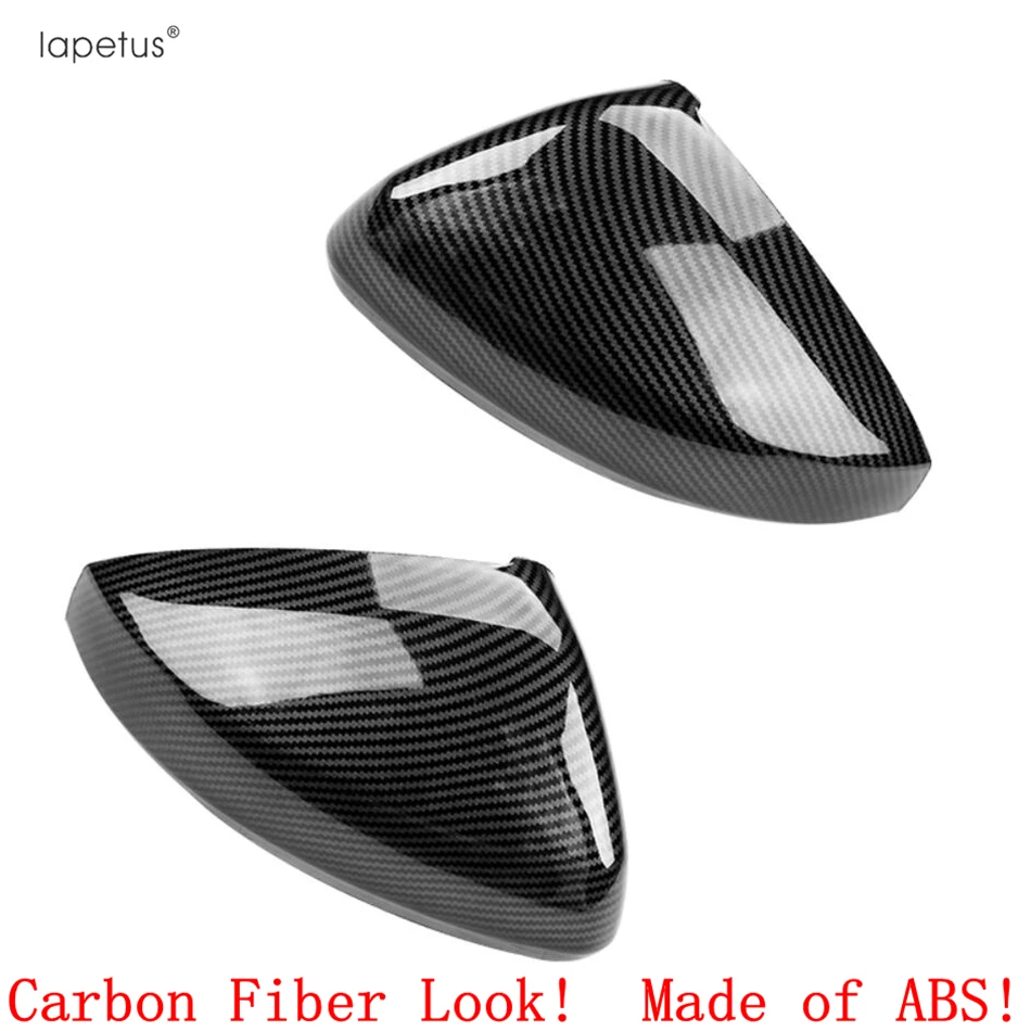 Car Door Rearview Mirror Cap Shell Protector Decoration Cover Trim ABS Carbon Fiber Accessories For VW Volkswagen Polo 2019-2023