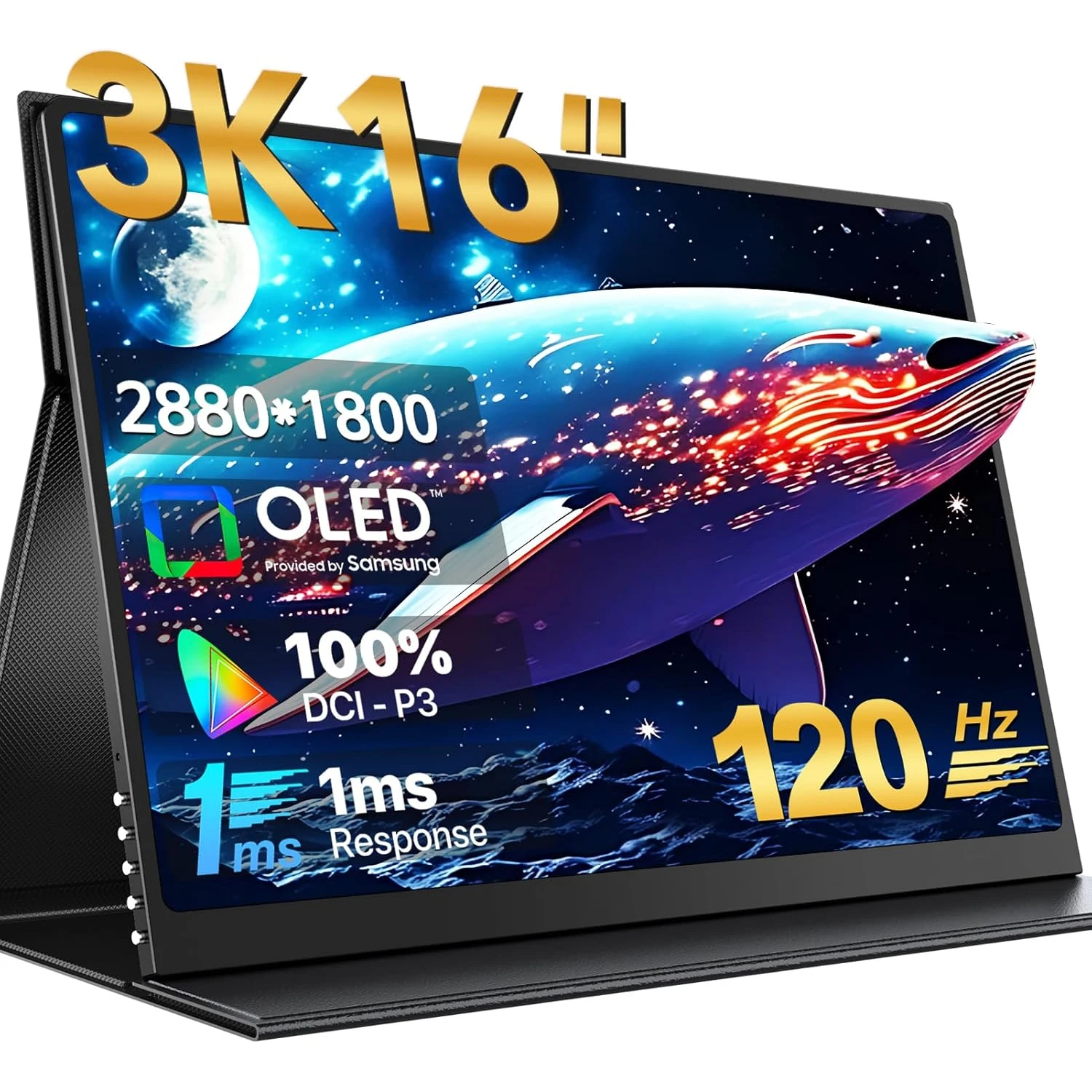 

UPERFECT UColor O2 16“ OLED 120Hz Portable Monitor 3K USB C with 100% DCI-P3 500Nit HDMI Computer Gaming Display For Laptop Mac