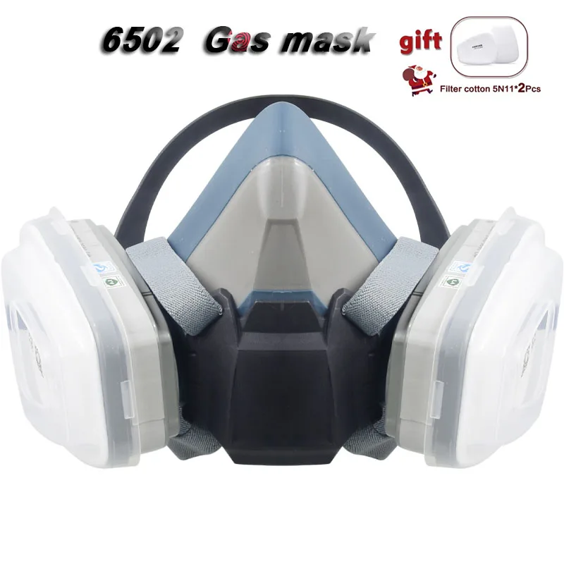 

new 6502 protective mask 5/7/15/17 In 1 Industrial Painting Spray Respirator Protective Dust/Gas Mask Anti Organic Vapor Filter
