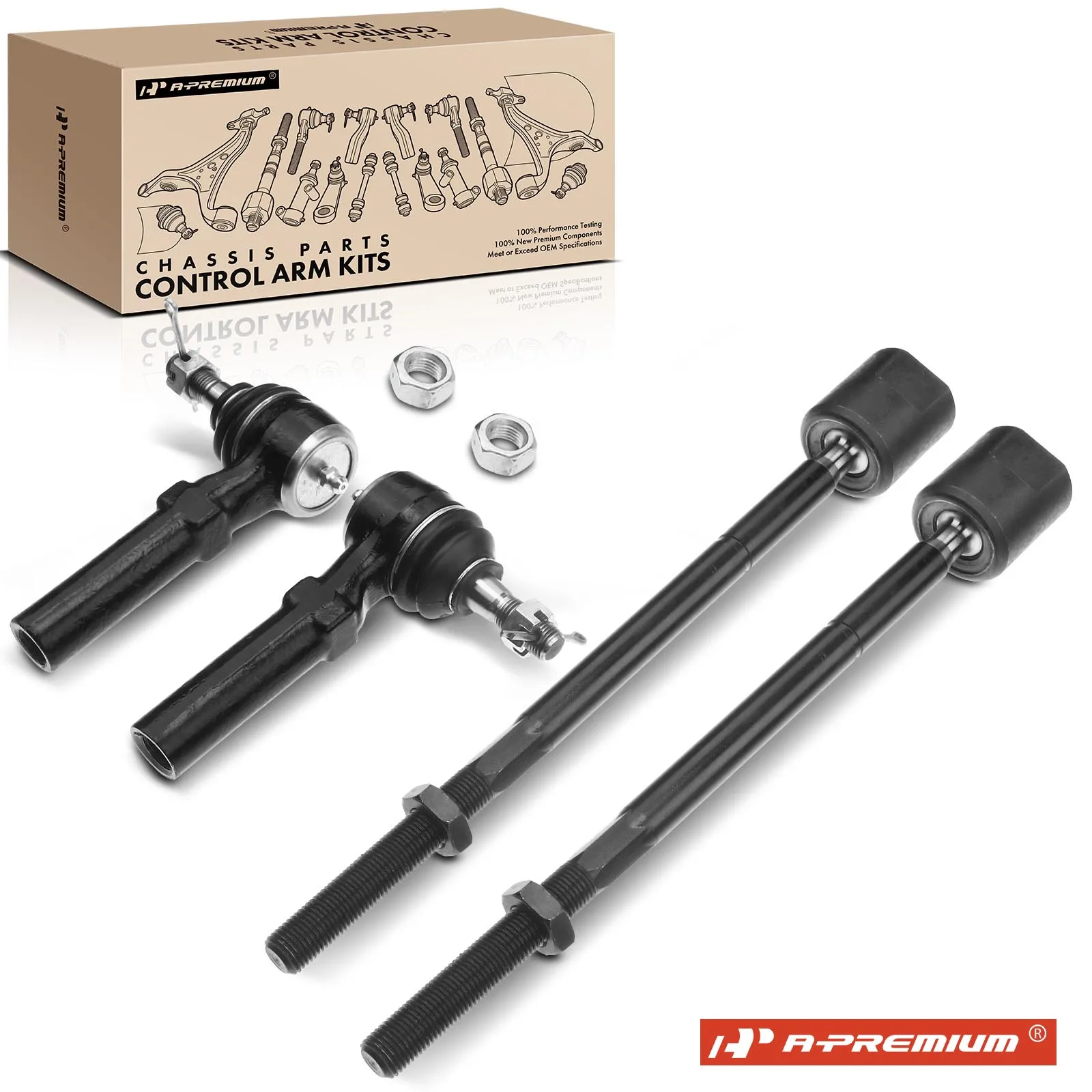 A-Premium 4x Outer & Inner Tie Rod End for Dodge Neon 1995-1999 Plymouth Neon 1995-1999