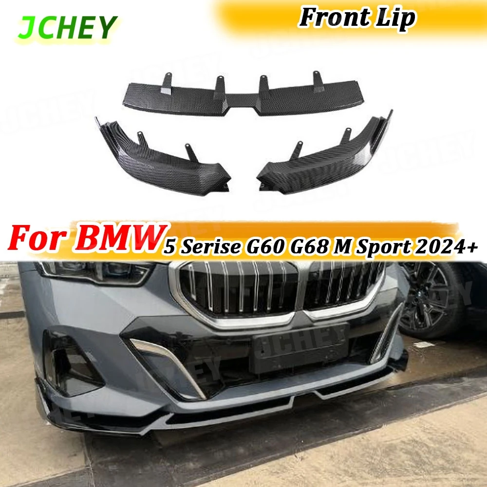 

JCHEY ABS Front Bumper Lip Chin Spoiler for BMW 5 Serise G60 G68 M Sport 2024+ Body Kits Front Bumper Lip Chin Extension