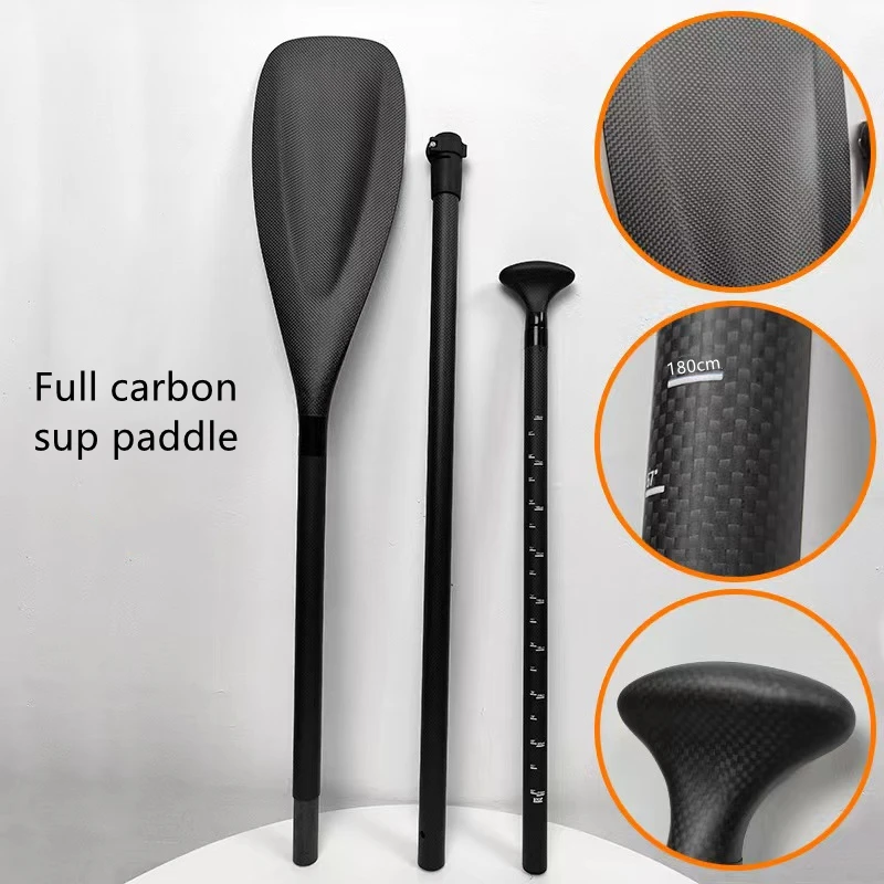 SUP Board Paddle 100% Carbon Fiber, Adjustable Stand Up Paddle, Kayak Accessories, Surf Carbon Blade Shaft, 3 Pcs