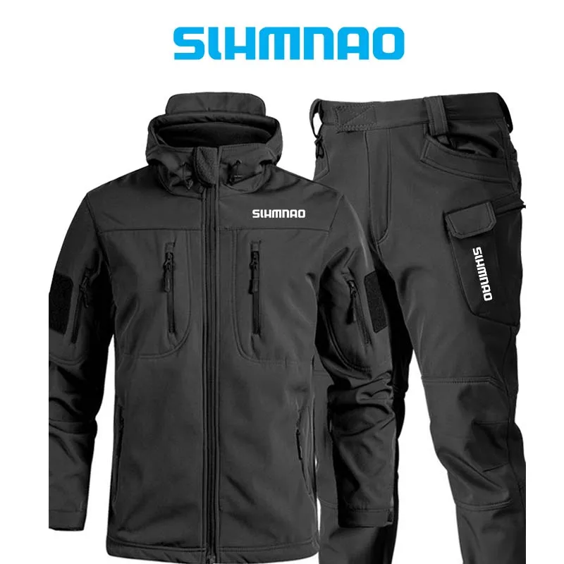 2025 Chaqueta táctica de invierno resistente al viento, impermeable y al frío, conjunto de pesca, Chaqueta de algodón gruesa y cálida, conjunto de montañismo