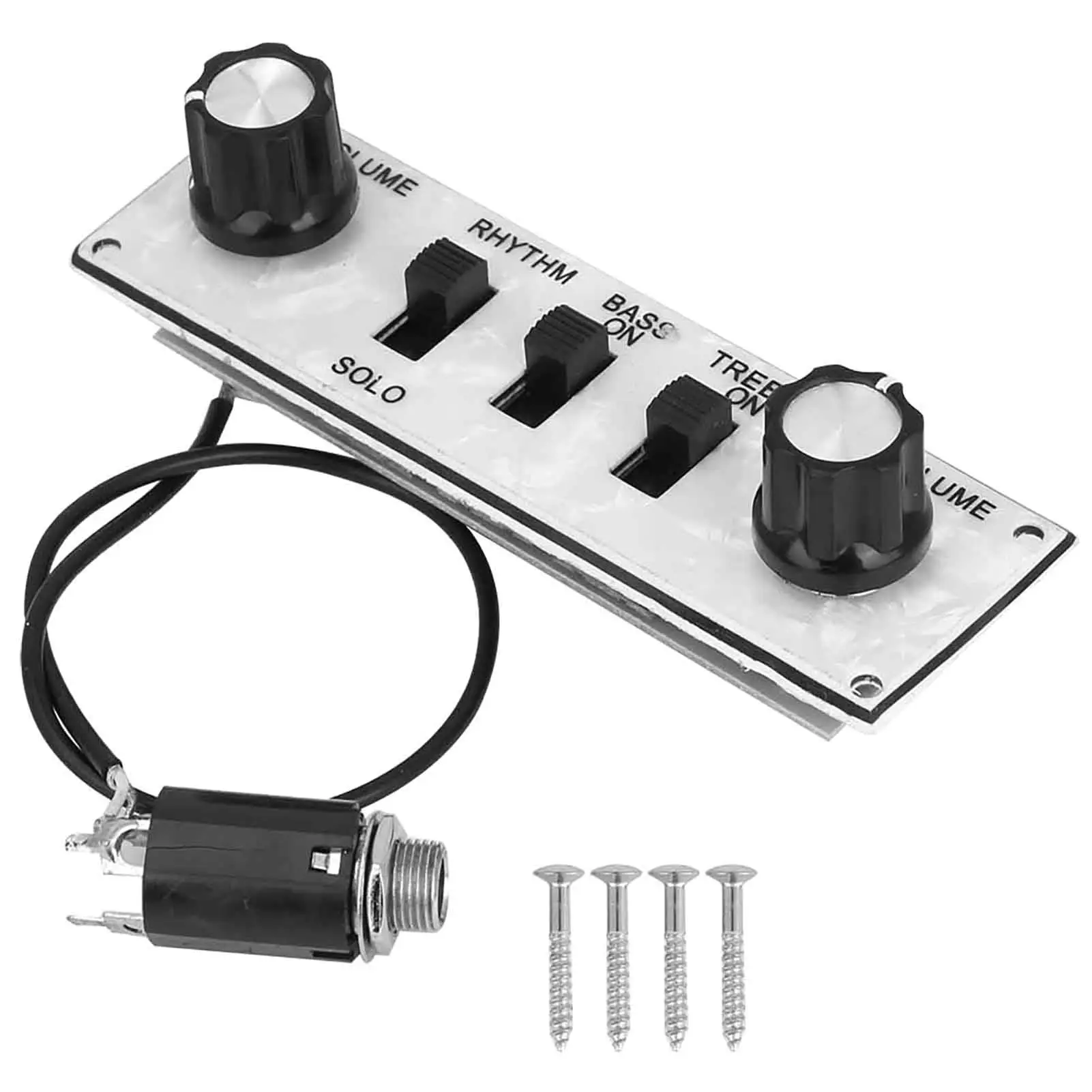 Guitar Control Plate Switch Harness with Knobs and Prewired Circuit Board for Stringed Instruments