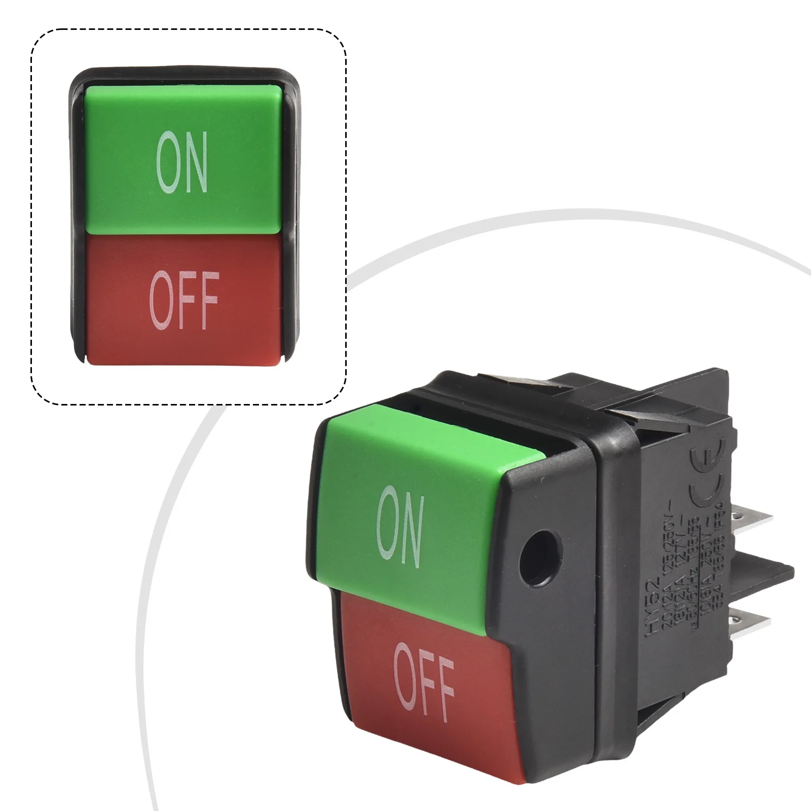 Mechanical Equipment Electric Push Button Switch Button On 1pc 125 / 250V 5E4 HY52 IP54 Environmentally Friendly