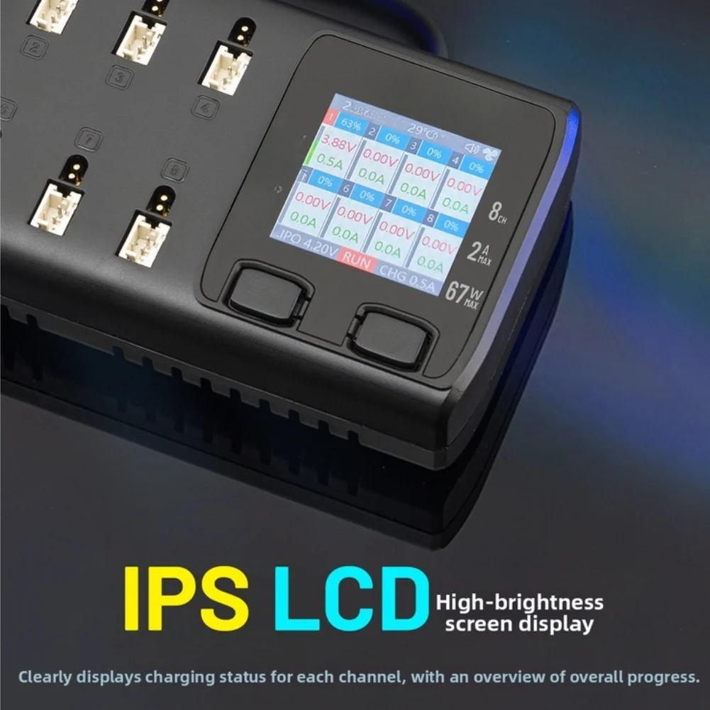 For V3 H1 6-Port For LiPo For Battery For Charger for Tiny For Whoop Drones Plastic Housing Black 11.7x8.2x3cm