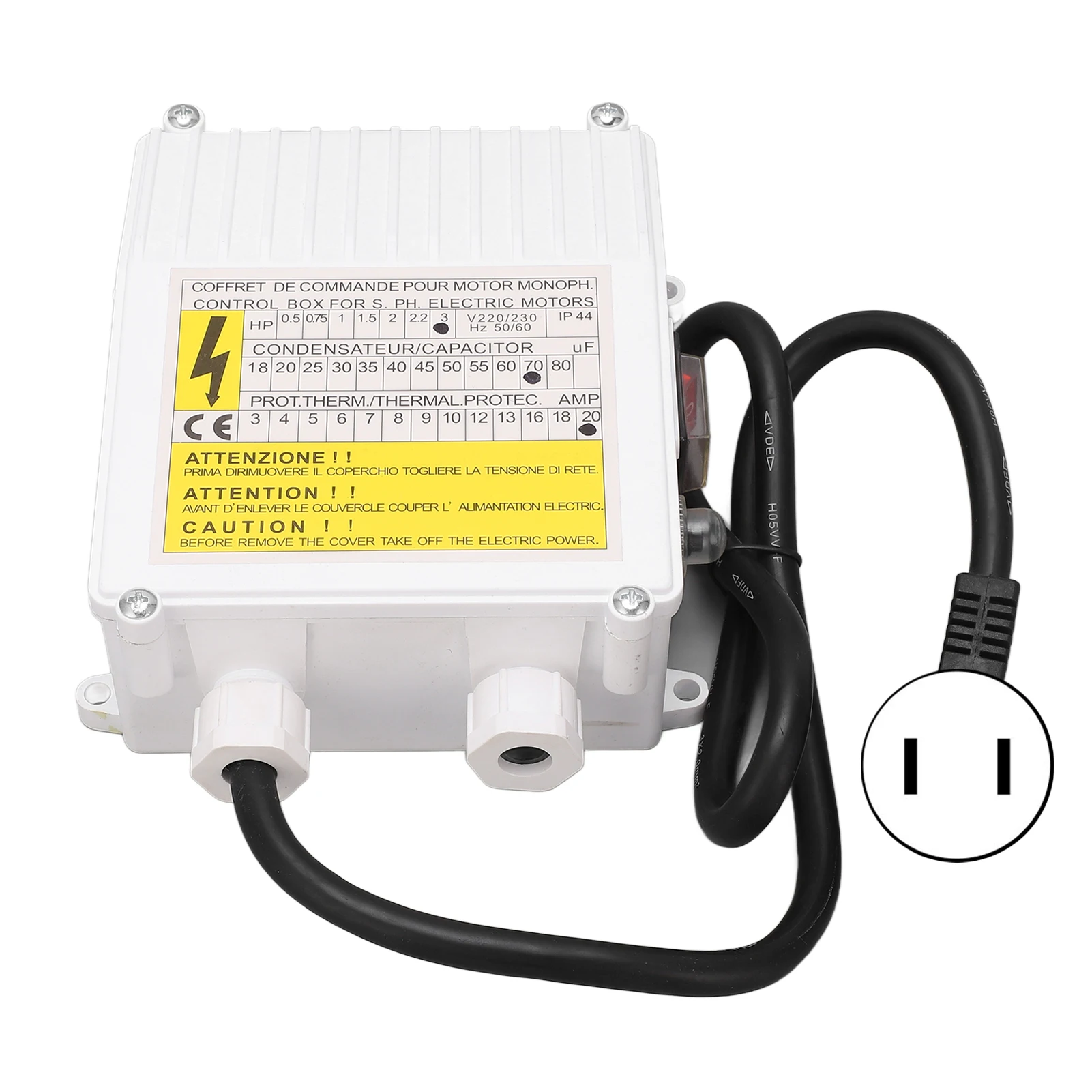 Diepwaterpomp Besturingskast Huishoudelijk 3.0PK Dompelpomp Schakelaar Regelaar 2.2KW 70uf 20A