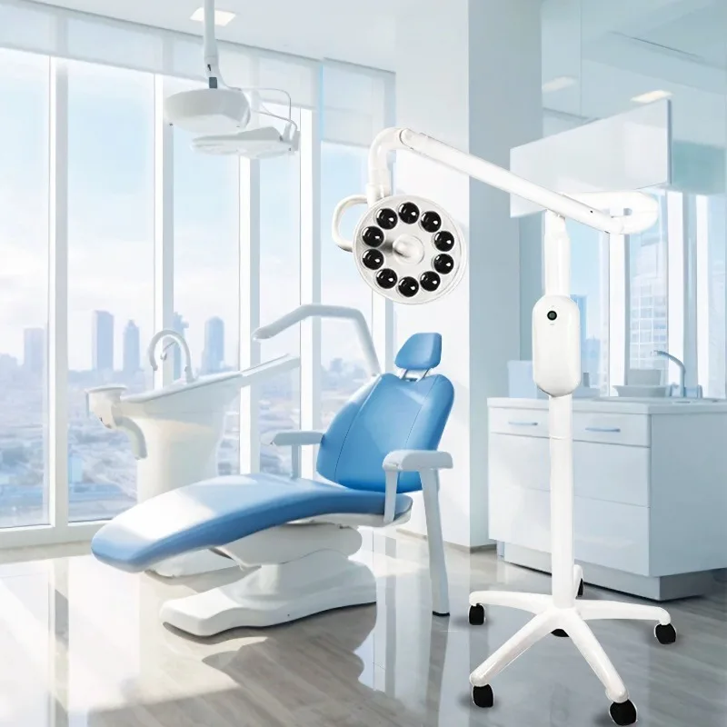 Led Electric Mobile Floor Standing Lamp Sensor Cold Light Shadowless Surgical Examination Oral Clinic Medical Beauty