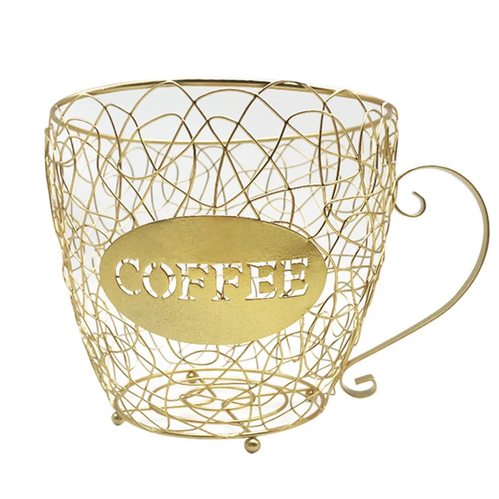 Coffee Capsule Universal Storage Basket for Home Cafe Hotel Golden