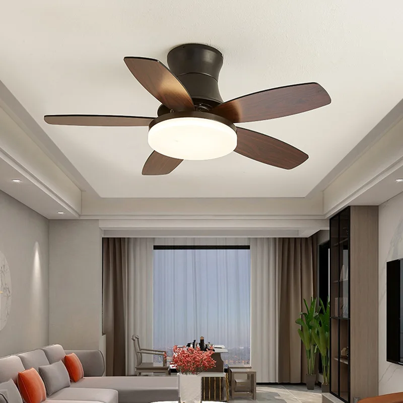 Light High Power Inverter Smart Inverter Ceiling Fan Light Living Room Bedroom Dining Solid Wood Full Spectrum  Ceiling Fans