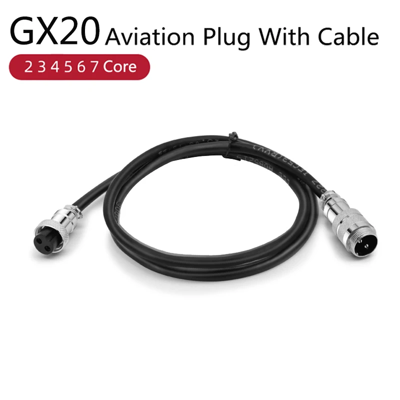 GX20 Aviation Connector Female Plug Stationary Male Socket 2 3 4 5 6 7 -Core Welded PVC Flame Retardant And Heat Resistant Cable