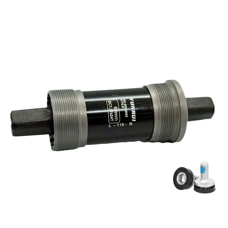 AliExpress YUNRUI Bicycle 68mm Bottom Brackets 110/113/116/118/120/122/124/126mm Square Hole BB68 Carbon Steel Shaft Mountain Bike