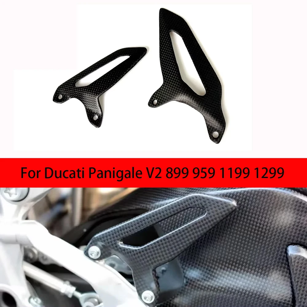 

Motorcycle Carbon Fiber Heel Guard Plates Foot Rests case For Ducati Panigale V2 899 959 1199 1299