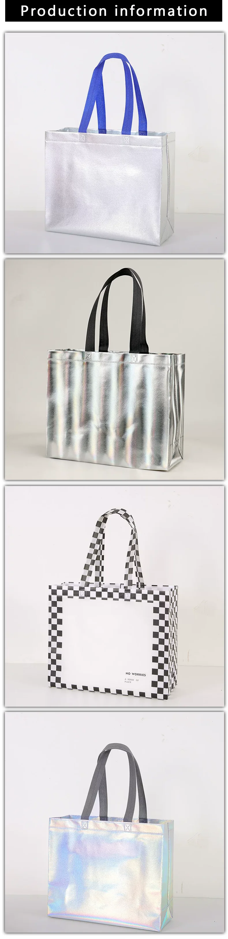 10 Stück Neue Laserbeschichtete Vliesstoff-Schultertasche Wasserdichte Damen-Einkaufstasche mit Unterstützung für individuelles Logo – Detail 2