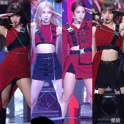 Kpop Women Group Costume Slim Vest Crop Top Sling Dress Short Skirt Sexy Jazz Dance Performance Clothes Y2k Concert Stage Outfit