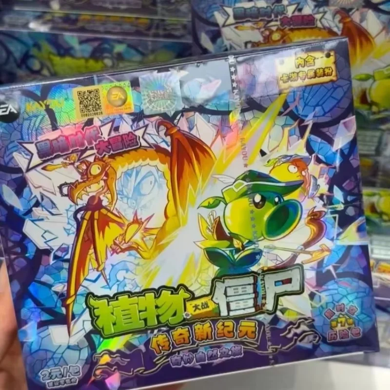 Juego de cartas auténtico, tarjeta auténtica de plantas vs. Zombies, paquete de 2 yuanes, 1, 2, 3,4, 5 rondas, tarjeta de colección Super Time Adventure