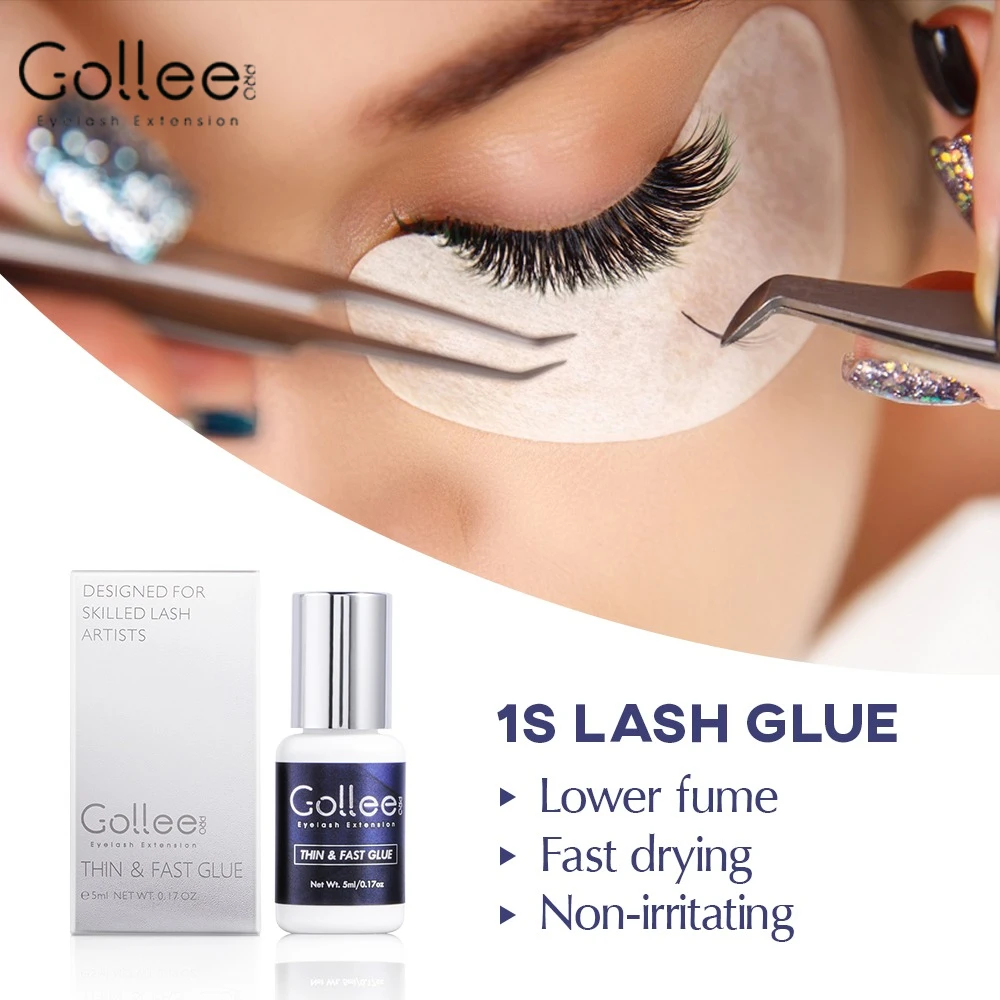 Gollee 1S Eyelashes Extensions Glue Waterproof Super Bonder Cleaning Primer Adhesive Glue Lash Shampoo Adhesive Remover Supplies