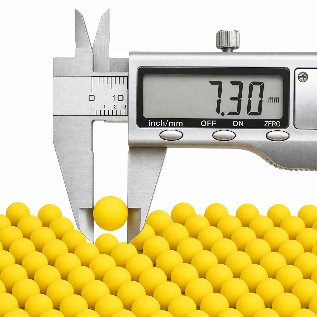 7.3mm Yellow Soft Rubber BB Pellets High Elasticity Precision Training Balls for Toy Gun Target Practice Outdoor Games