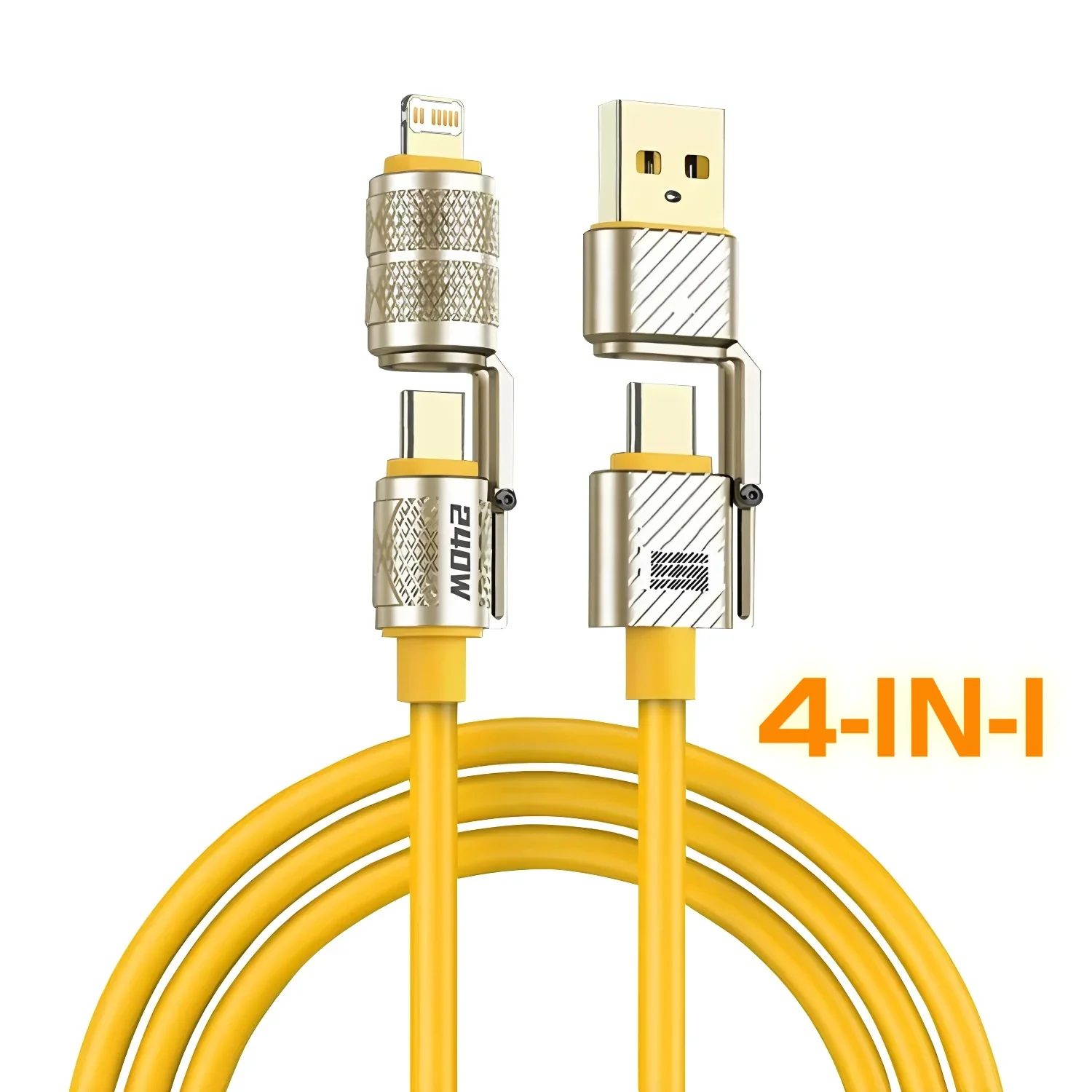 240W 4-in-1 Fast Charging Data Cable Type-C To Type-C Zinc Alloy Cable For iPhone15/16p/17Pro/18Pro Samsung Huawei Xiaomi iphone