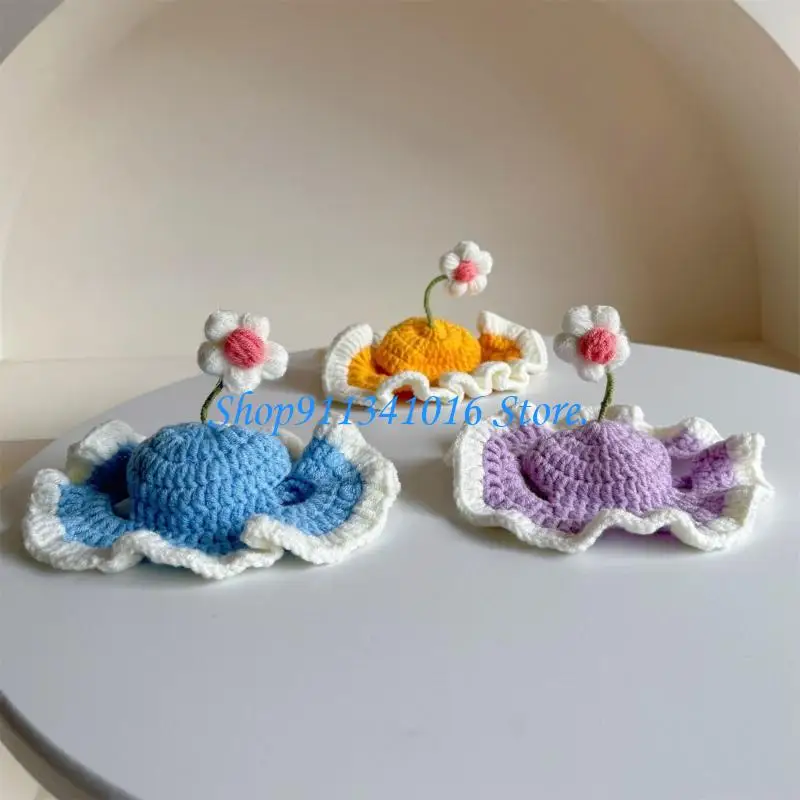 

4X7B Birthday Hat for Dog Hat Pet Headgear Party Hat Pet Christmas Crocheted Hat