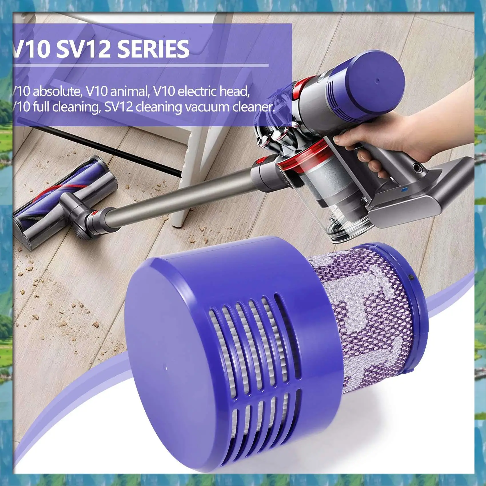 The Washable Filter Unit For Dyson V10 SV12 Cyclone Animal Absolute Total Clean Vacuum Cleaner