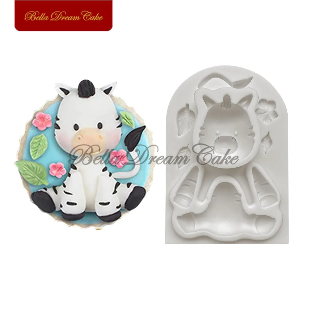 3D Jungle Animals Lion/Zebra/Monkey Design Silicone Mold Chocolate Fondant Mould DIY Clay Model Cake Decorating Tools Bakeware