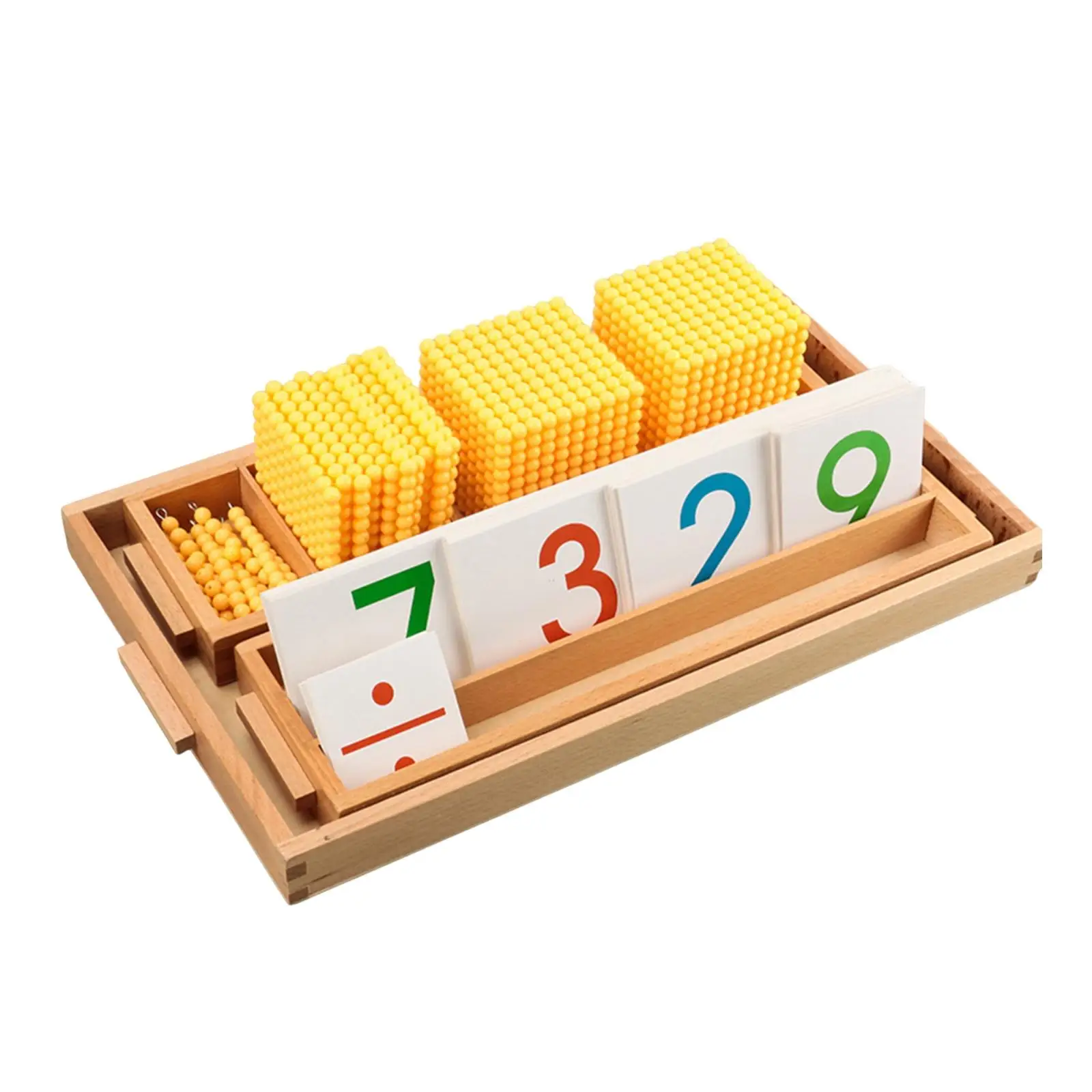 Montessori Math Beads Toy Teaching Aids Decimal Bank Game for Preschool Kids