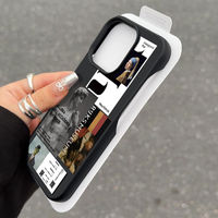 Minimalist Label For IPhone 16 Case Half Pack Phone Shell For IPhone 15 14 13 12 11 Pro 15 16 Plus Silicone Anti Fall Back Cover