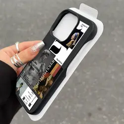 Minimalist Label For IPhone 16 Case Half Pack Phone Shell For IPhone 15 14 13 12 11 Pro 15 16 Plus Silicone Anti Fall Back Cover
