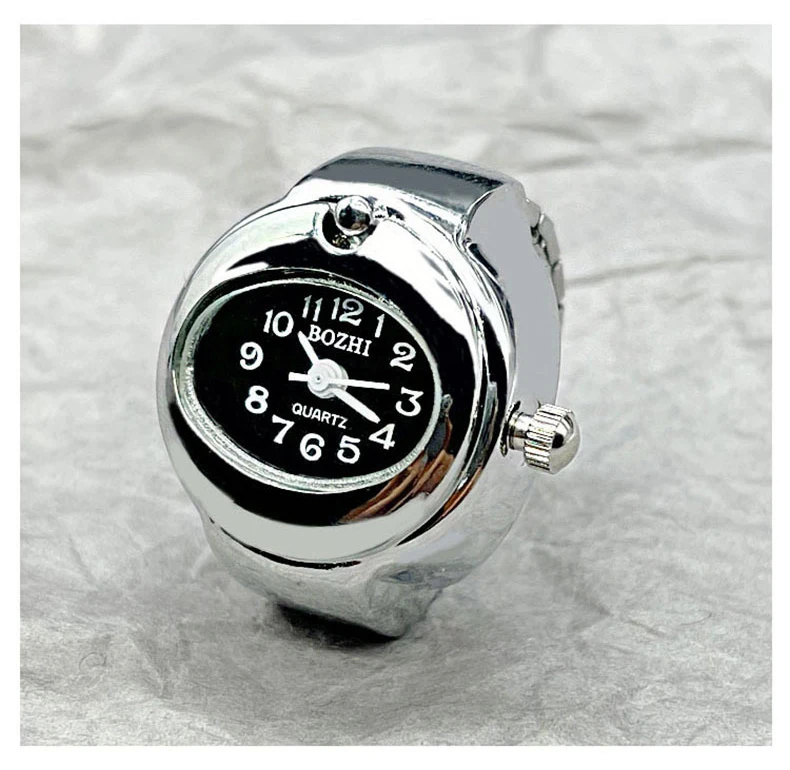 Orologio al quarzo da dito di lusso Mini piccolo cinturino elastico in lega orologi anelli femminili gioielli orologio uomo donna funzione anello orologio al quarzo