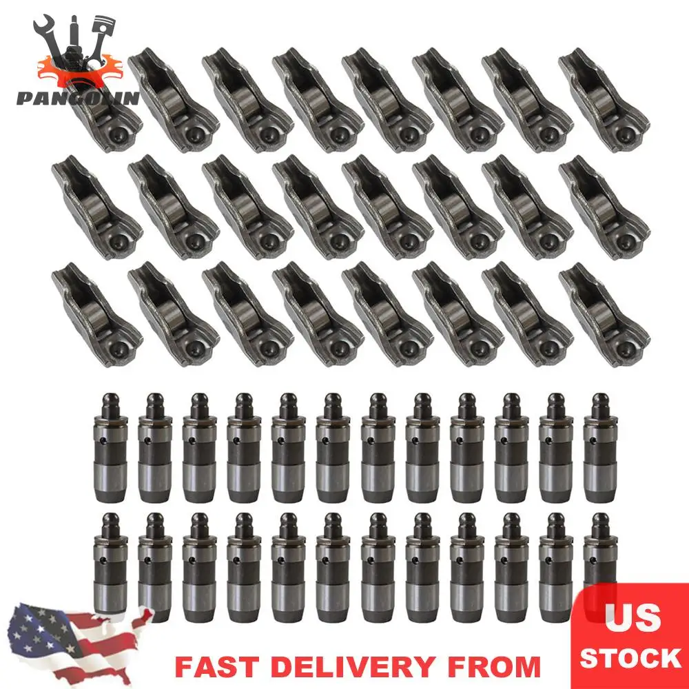 

48x 24v Engine Rocker Arm And Lifters Set 3L3Z-6564-BA HT2305 for 05-14 Ford Explorer Mustang Lincoln Mercury 4.6L-6.8L V8 SOCH