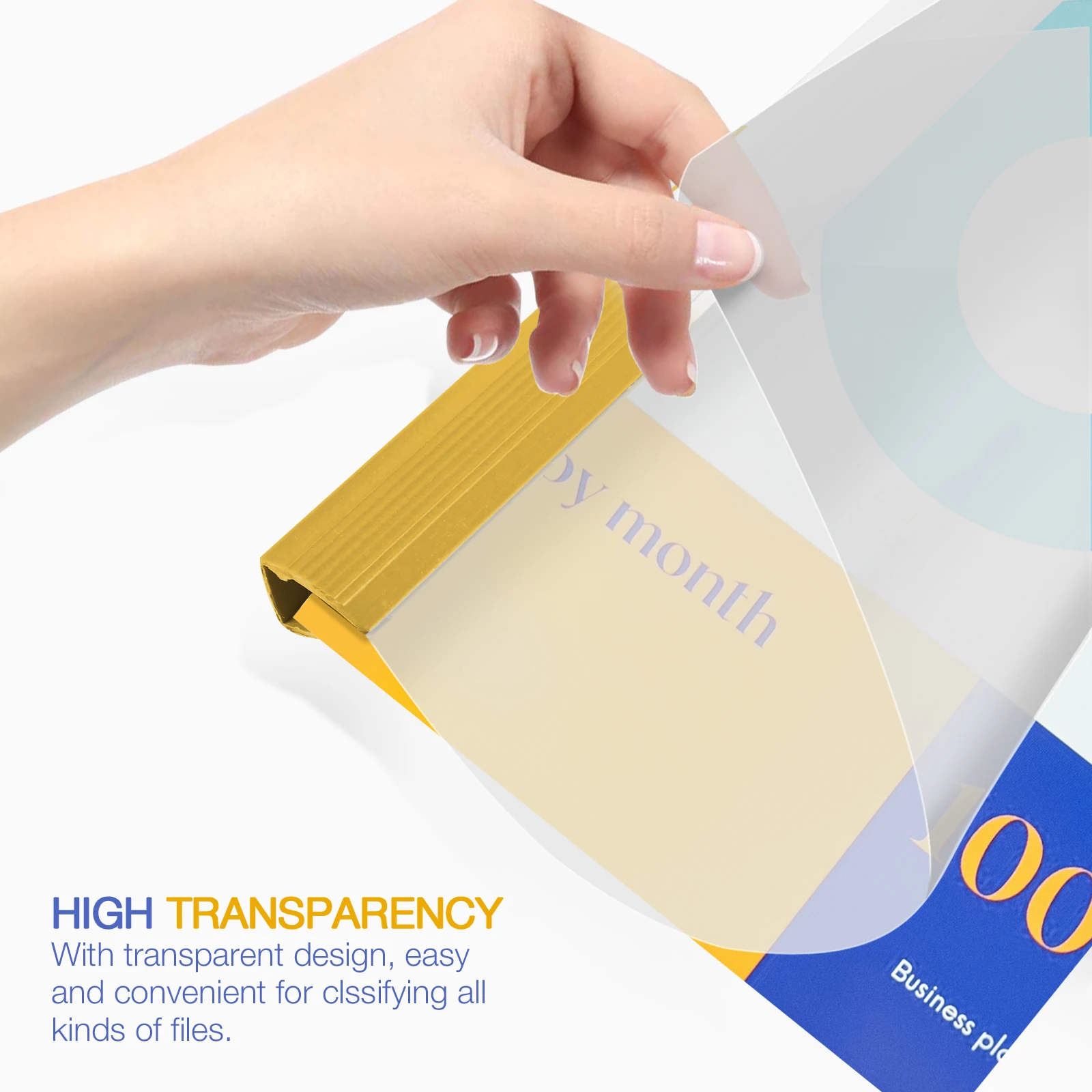 

10pcs Plastic Folders A4 Transparent File Organizer School Office Storage Clamps Lever Pull Rod Draw Folder Document Holder