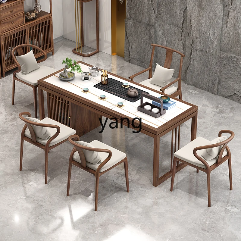 

Yhm new Chinese rock slab table and chair combination tea set