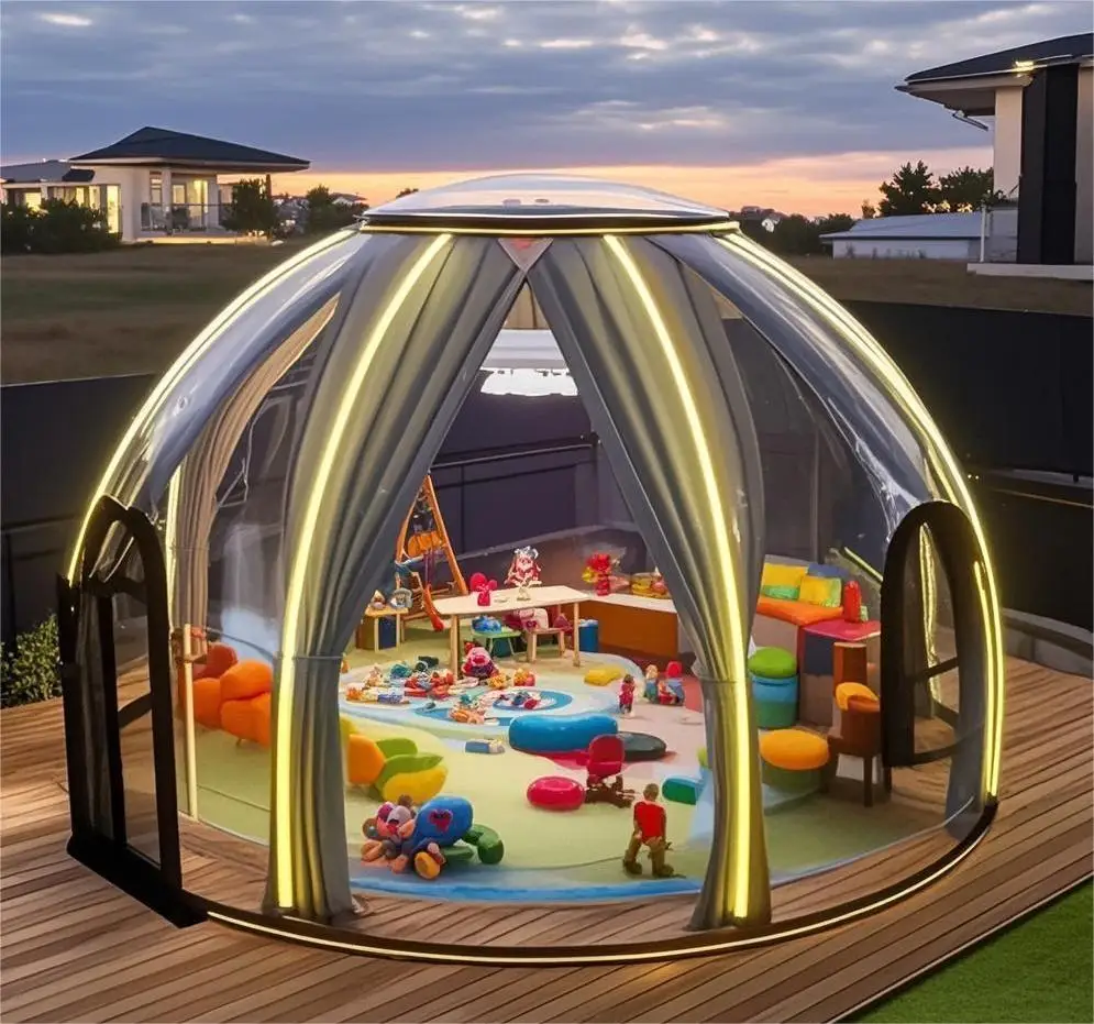 Hot Resort Modern Container Houses For Outdoor Camping PVC Glass Bubble House 4m Polycarbonate Dome Tent For Events