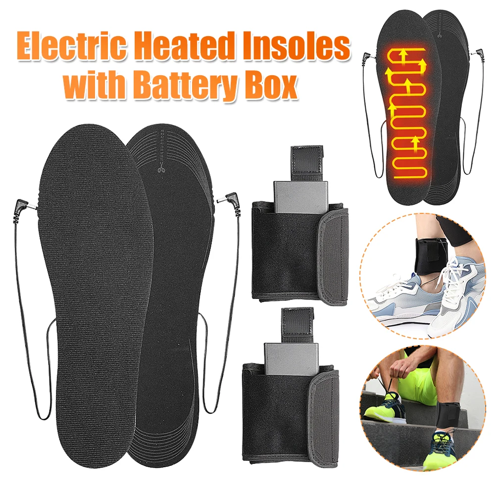 

Стельки с электрическим подогревом и батарейным блоком, электрические грелки для ног, многоразовые зимние стельки с подогревом для занятий спортом на открытом воздухе