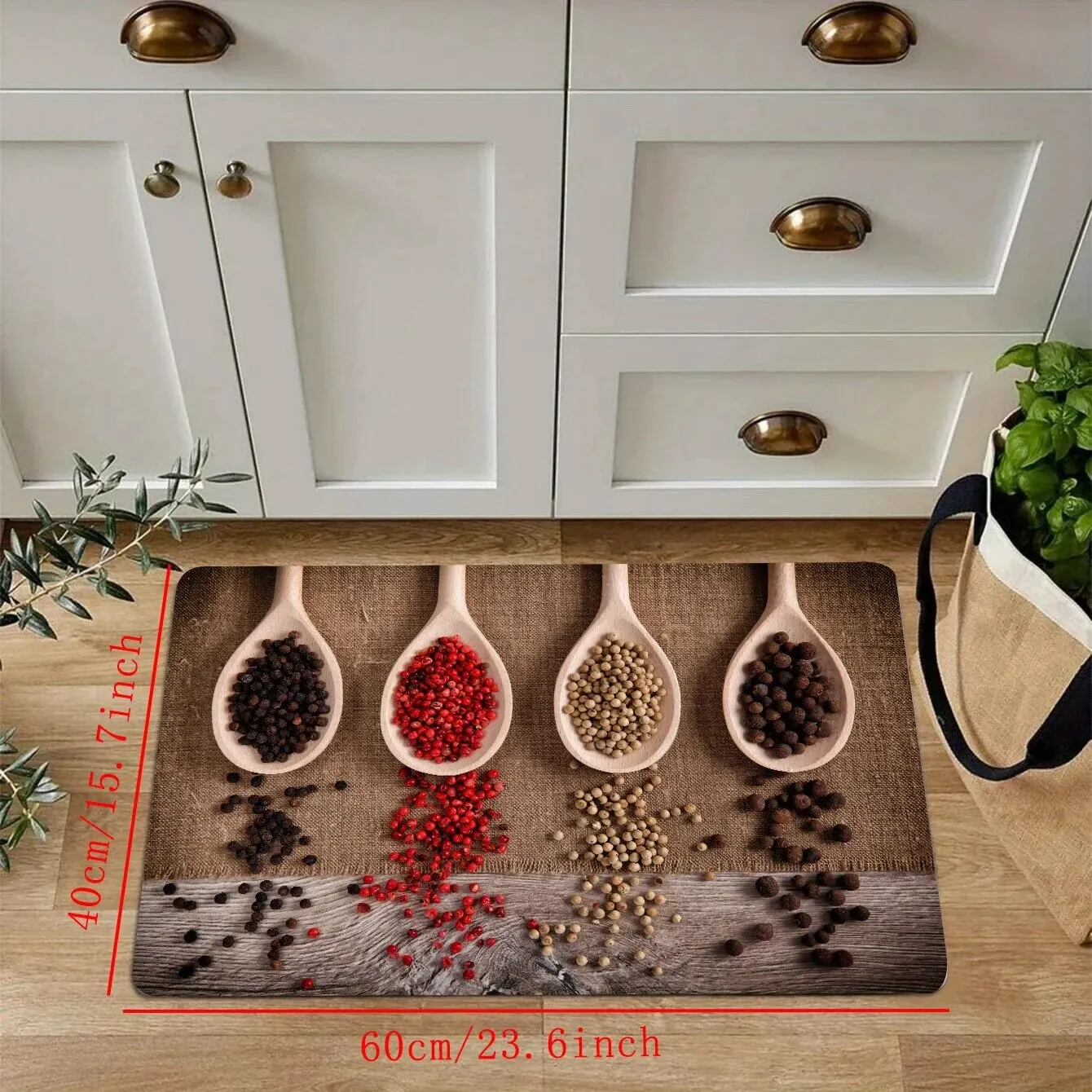 1/2pcs Boho Anti Fatigue Kitchen Rugs, Vintage Absorbent Non Slip Cushioned Rugs, Stain Resistant Waterproof Long Strip Floor M