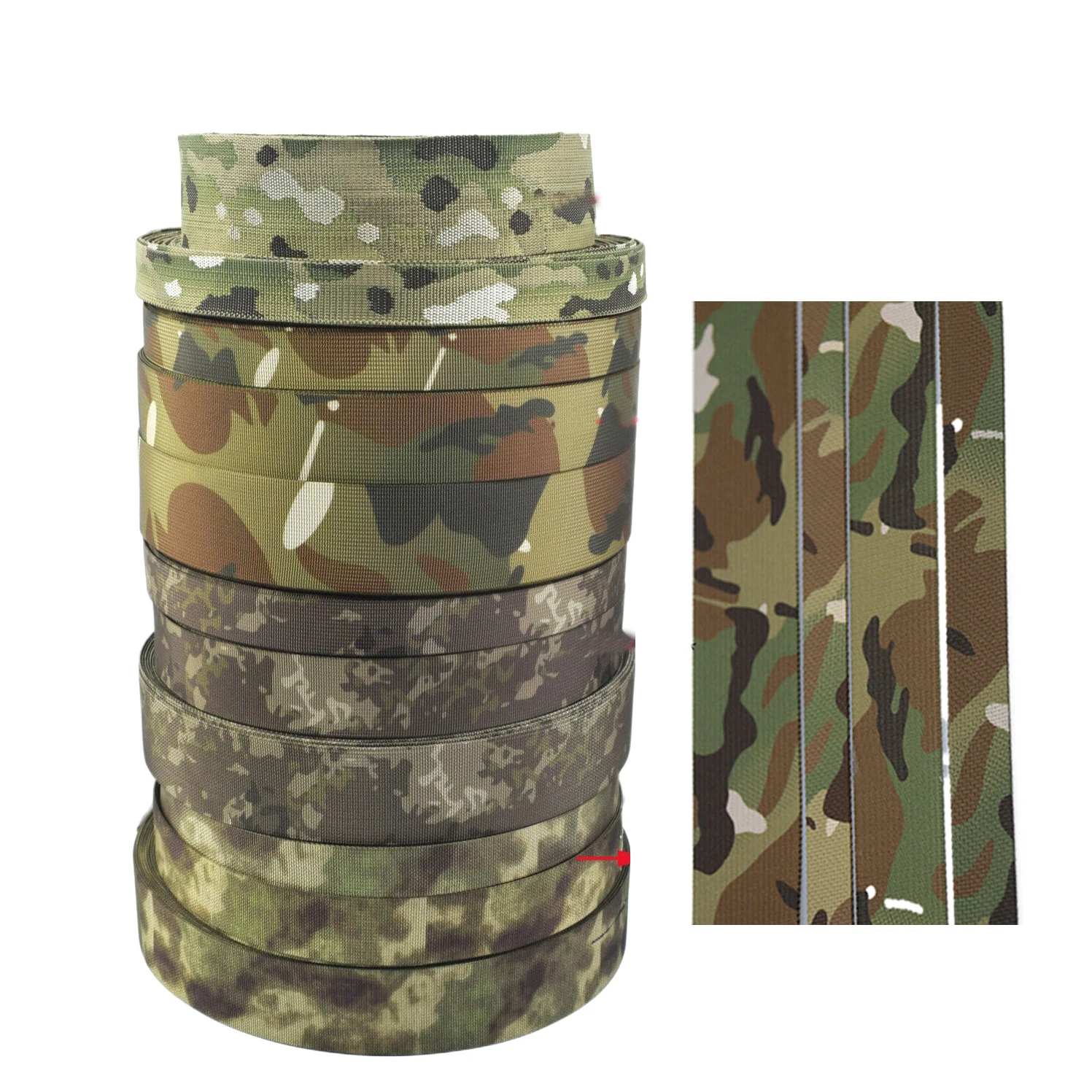 width 2.5cm 3.8cm 5cm MC Multicam AT-FG  Webbing Non-elastic Edging Strips Bag Luggage Belt Fabric Accessories length 1 Meter